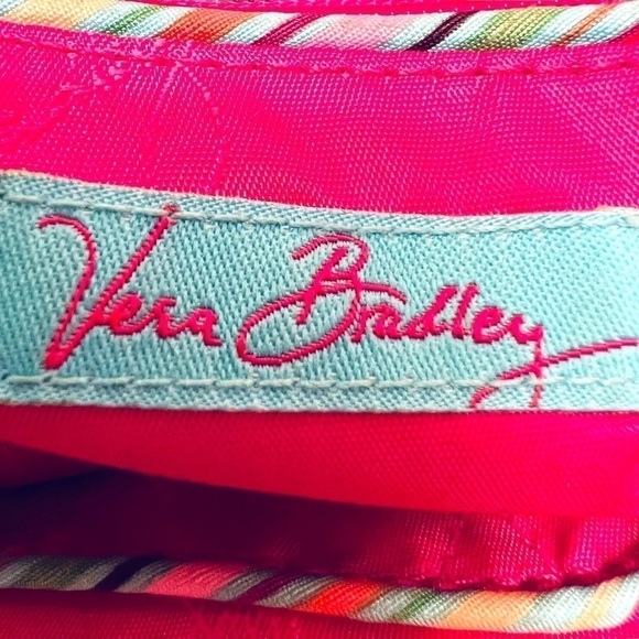 Vera Bradley 100% Silk Collection Tropical Floral Shoulder Bag Purse Aqua Coral - Picture 12 of 16